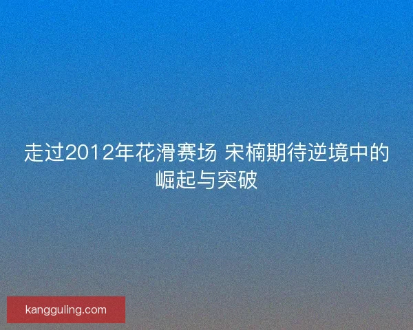 走过2012年花滑赛场 宋楠期待逆境中的崛起与突破